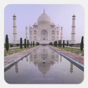Adesivo Quadrado o Taj Mahal refletiu perfeitamente na piscina