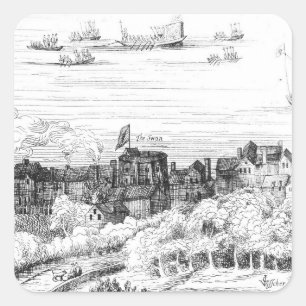 Adesivo Quadrado O teatro da cisne no Bankside como ele