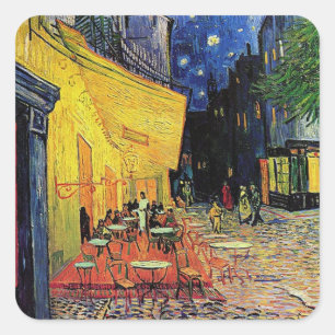 Adesivo Quadrado O terraço de café no local do fórum, Arles, em