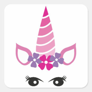 Adesivo Quadrado O Unicórnio Rosa