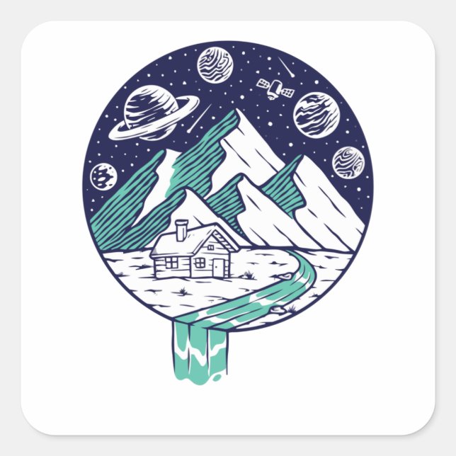 Adesivo Quadrado O Universo na minha Copa (Frente)