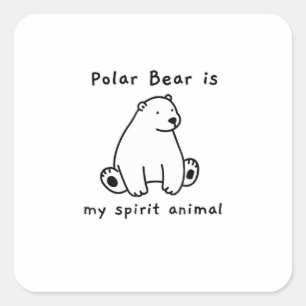 Adesivo Quadrado O Urso Polar Bonito É O Meu Bebê Animal Espiritu