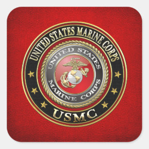Adesivo Quadrado O USMC simboliza [edição especial] [3D]