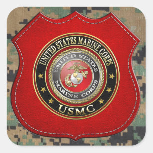 Adesivo Quadrado O USMC simboliza [edição especial] [3D]