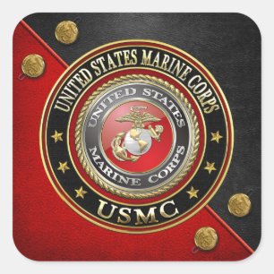 Adesivo Quadrado O USMC simboliza [edição especial] [3D]