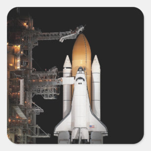 Adesivo Quadrado O vaivém espacial Atlantis senta pronto