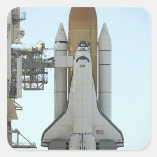 Adesivo Quadrado O vaivém espacial Atlantis senta-se na plataforma