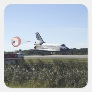 Adesivo Quadrado O vaivém espacial Atlantis unfurls sua rampa de