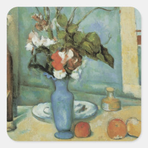 Adesivo Quadrado O Vaso Azul (Flores e Frutas) por Paul Cezanne