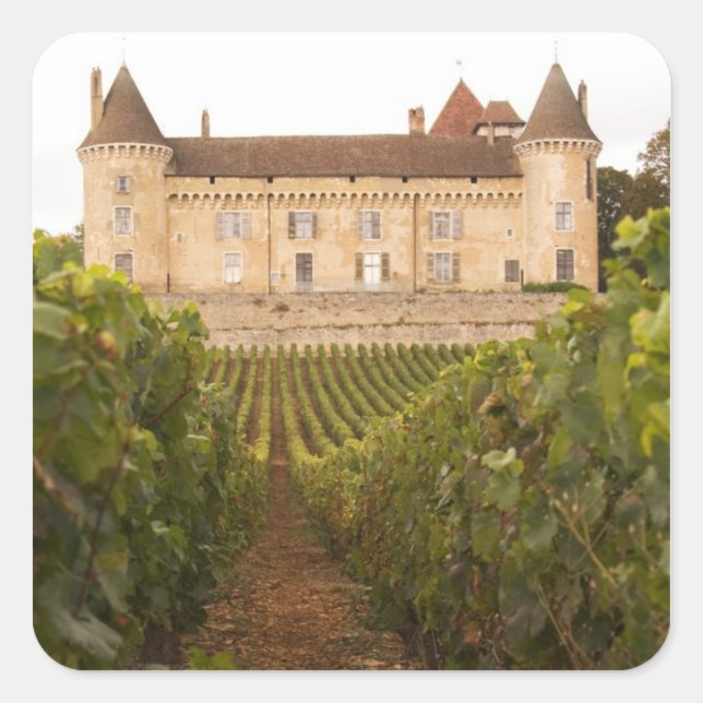 Adesivo Quadrado O velho Chateau de Rully medieval do Cote (Frente)