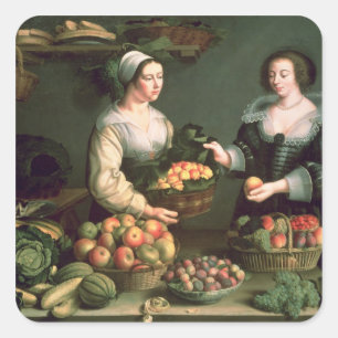 Adesivo Quadrado O vendedor das frutas e legumes