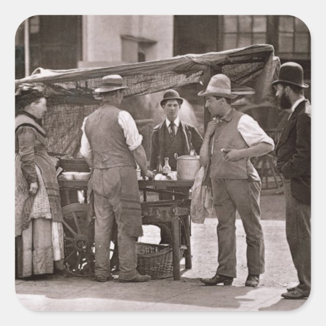 Adesivo Quadrado O Vendedor de Marisco, de Street Life in Lond (Frente)