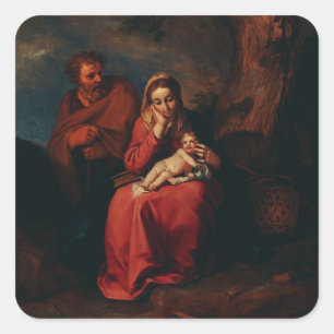 Adesivo Quadrado O Vôo para o Egito por Abraham Bloemaert 