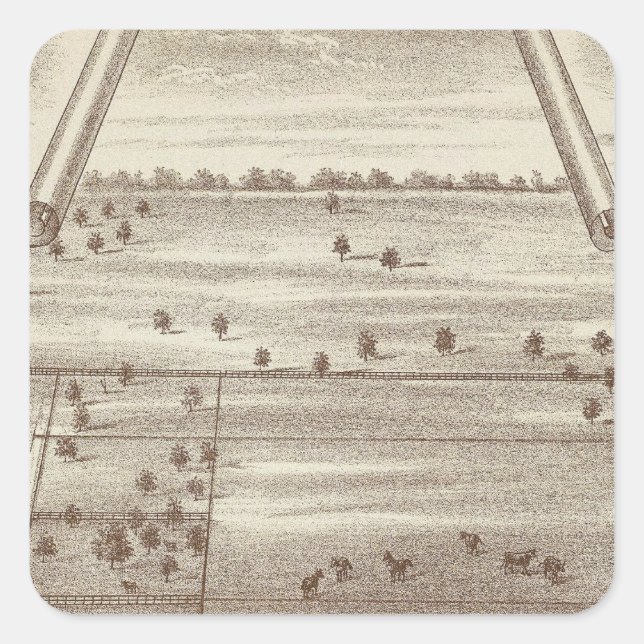 Adesivo Quadrado Oakdale Ranch (Frente)