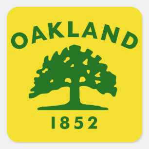 Adesivo Quadrado Oakland, California Flag
