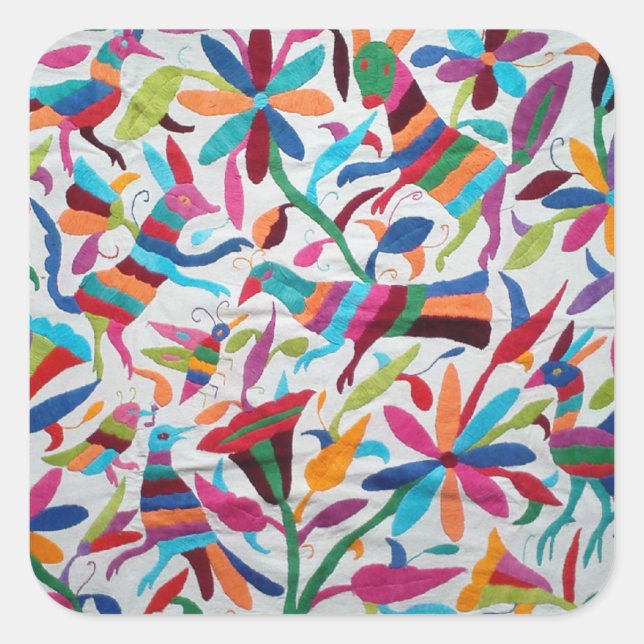 Adesivo Quadrado Oaxaca México Mexicano Mayan Étnica Boho (Frente)