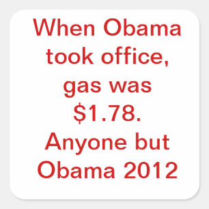 Adesivo Quadrado Obama Gas Price