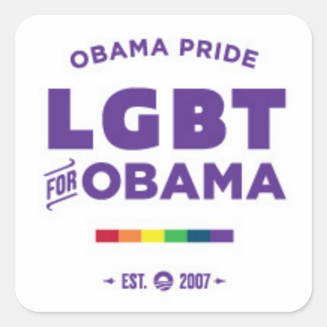 Adesivo Quadrado Obama Orgulho gay (Frente)
