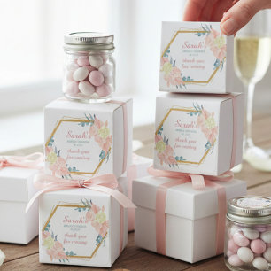 Adesivo Quadrado Obrigada por Comparecer ao Chá de Noiva com Tema F