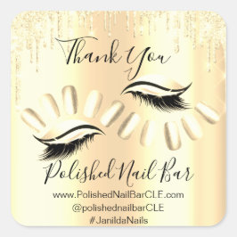 Adesivo Quadrado Obrigado A Comprar As Lascas Das Unhas Douradas Am