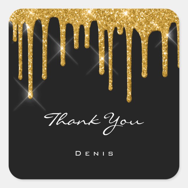 Adesivo Quadrado Obrigado A Dar A Palavra Negra De Dourados. (Frente)