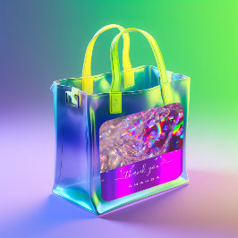 Adesivo Quadrado Obrigado A Dar O Nome 16º Cristais Arco-Íris Rosa 