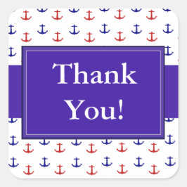 Adesivo Quadrado Obrigado A Vinheta De Âncoras Náuticas