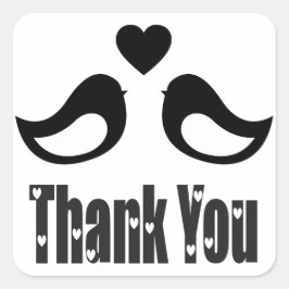 Adesivo Quadrado Obrigado, Amantes Pretos E Brancos