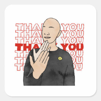 Adesivo Quadrado Obrigado, ASL Sticker