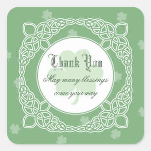 Adesivo Quadrado Obrigado celta do quadrado da névoa você etiquet