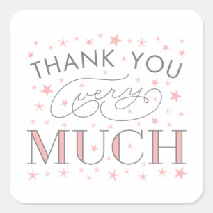 Adesivo Quadrado Obrigado da cintilação da cintilação você mui