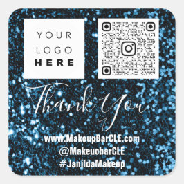 Adesivo Quadrado Obrigado de nome QRCode de logotipo Comprando Mari