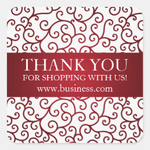 Adesivo Quadrado Obrigado do negócio você redemoinhos modernos