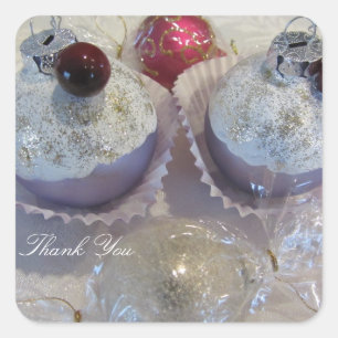 Adesivo Quadrado Obrigado extravagante do cupcake você