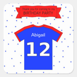 Adesivo Quadrado obrigado festa de aniversário seu nome personaliza