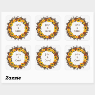 Adesivo Quadrado Obrigado, Flowers Personalizados Postage