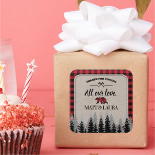 Adesivo Quadrado Obrigado Lenhador Xadrez Búfalo