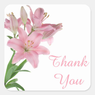 Adesivo Quadrado Obrigado Lily Floral Adesker / Selo