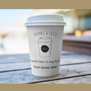 Adesivo Quadrado Obrigado logotipo de cafeteria latte