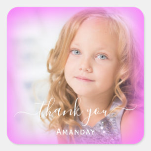 Adesivo Quadrado Obrigado Nome Quadro  Foto personalizada Quadro Ro