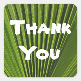 Adesivo Quadrado Obrigado Palma Verde Tropical Folha Apreciação