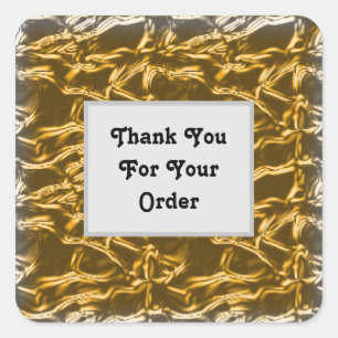 Adesivo Quadrado Obrigado para seu elegante de prata Dourado da