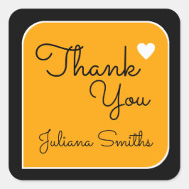 Adesivo Quadrado obrigado para você / obrigados amarelos