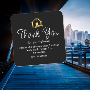 Adesivo Quadrado Obrigado pela Referência Imobiliária negócio Quadr