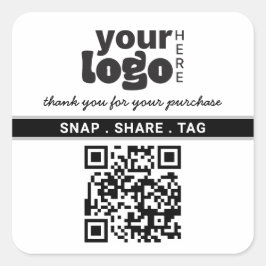 Adesivo Quadrado Obrigado Pela Sua Compra, Pequena Empresa