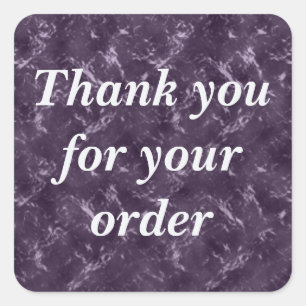 Adesivo Quadrado Obrigado pelo Encomenda Business Elegant Purple