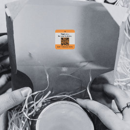 Adesivo Quadrado Obrigado pelo seu código QR de sua empresa