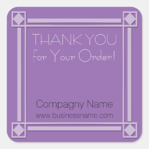 Adesivo Quadrado Obrigado pelo seu pedido do Corporate Sticker