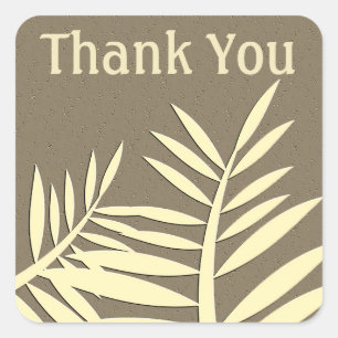 Adesivo Quadrado Obrigado Planta Palm Silhouette Apreciação