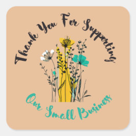 ADESIVO QUADRADO OBRIGADO POR APOIAR NOSSAS PEQUENAS EMPRESAS